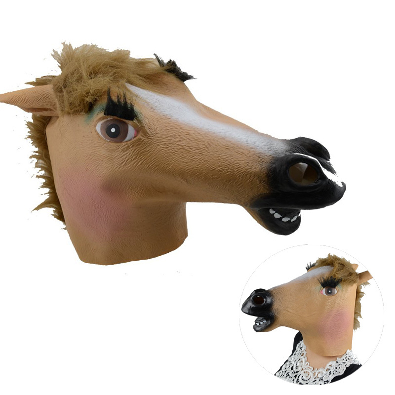 Horse Head Mask Female Latex Prop Animal Cosplay Costume Party - Party ...