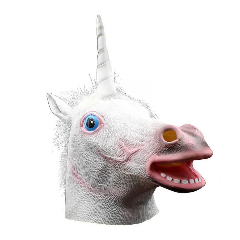 Unicorn Head Mask Latex Prop Animal Cosplay Costume Rubber Party ...