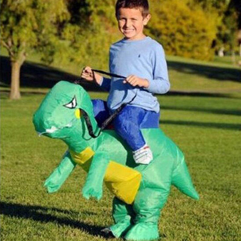 Child riding dinosaur costume top