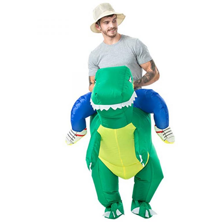 Inflatable Green Dinosaur Rider Costume Suit Fan Costume Dress Party ...