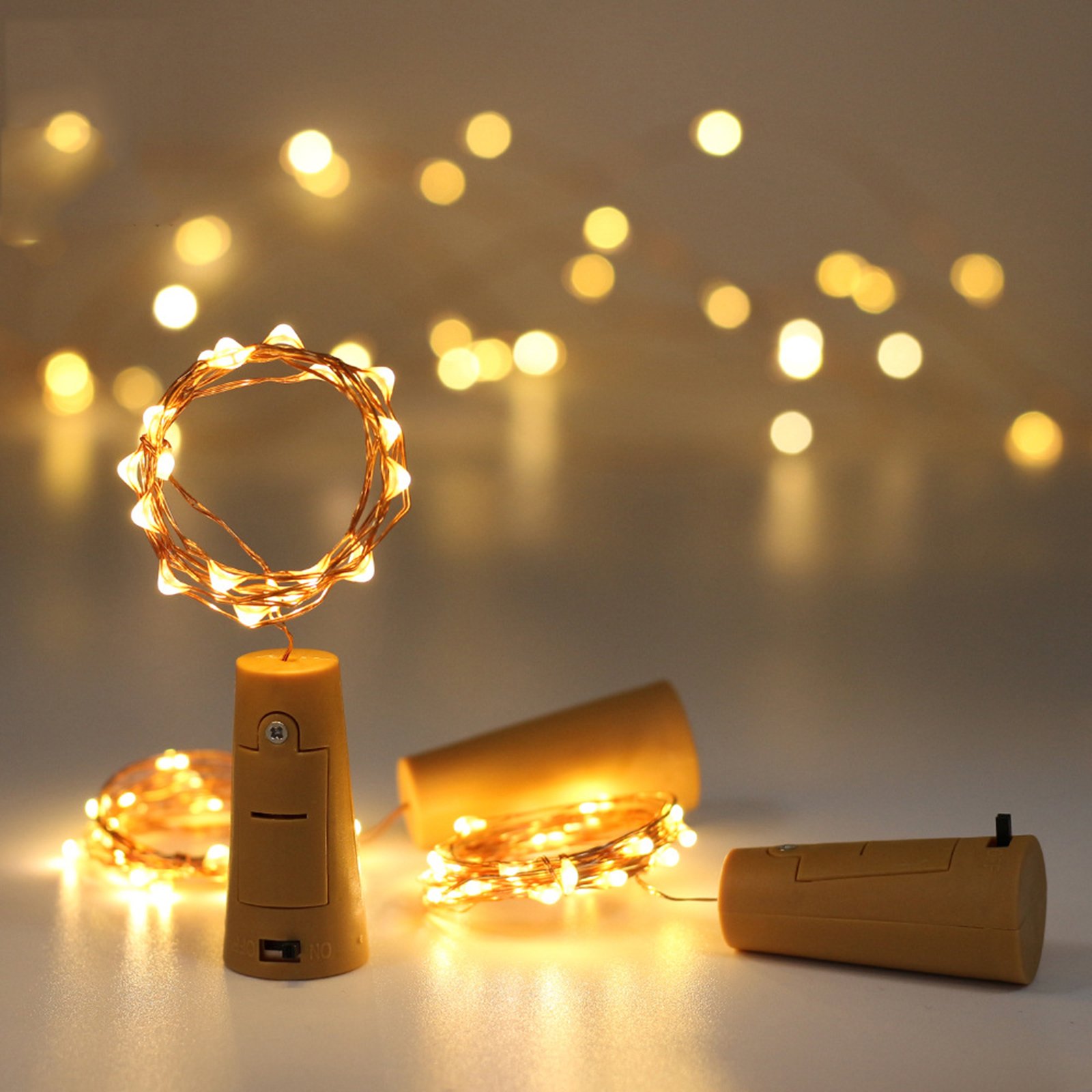 Warm cork sales string lights