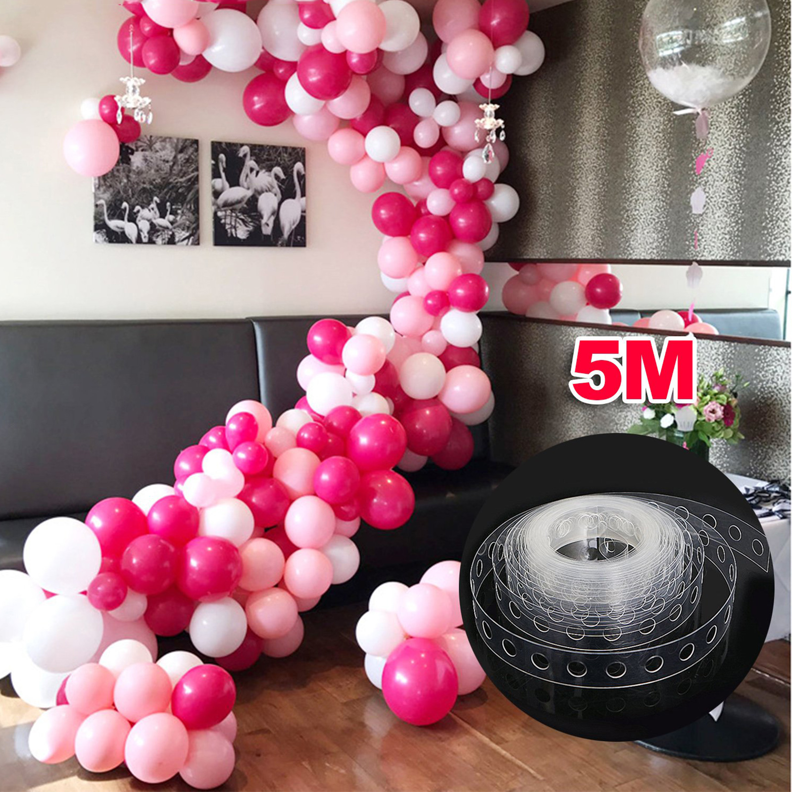 5m Balloon Decorating String DIY Balloon Arch Strip Tape Cake Gift