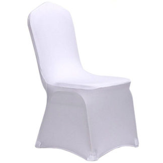 1 50 X White Chair Covers Full Seat Cover Spandex Lycra Stretch