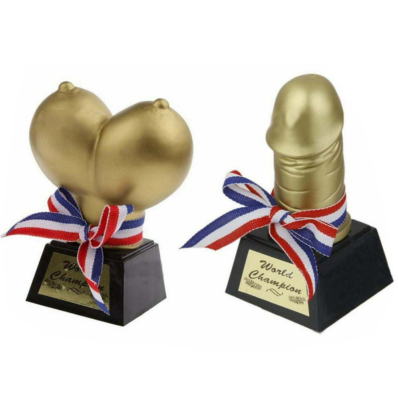 2pcs Funny Willy World Champion Trophy Hen Night Party Novelty Gag Gift 