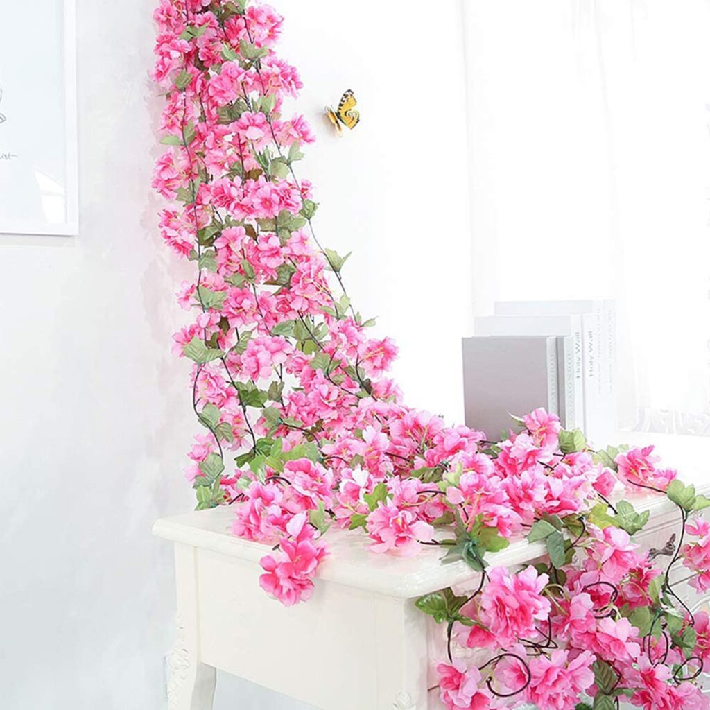 2.3M Artificial Silk Sakura Flowers Fake Vine Ivy Hanging Garland Floral Wedding Party Bestbuy