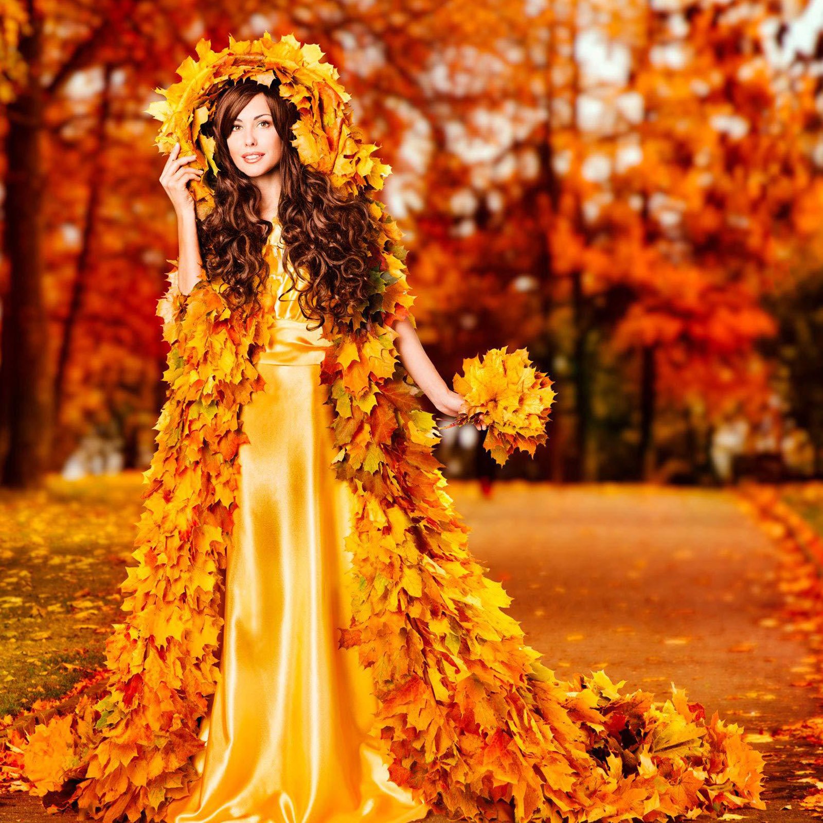 50pcs Fall Silk Leaves Wedding Favor Autumn Maple Leaf Decoration Set NP2 