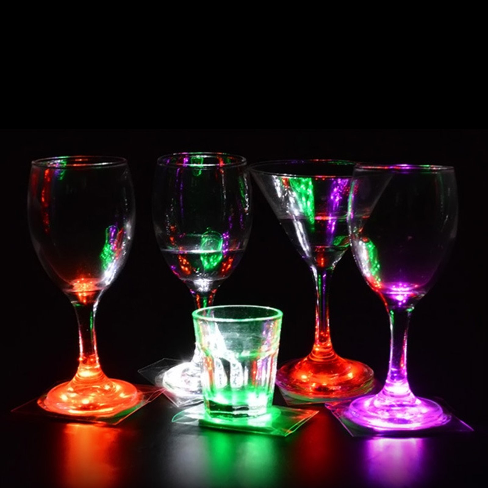 LED Light Up For Club Bar Party Decor Coaster Flashing Light Bulb Bottle Cup Mat 