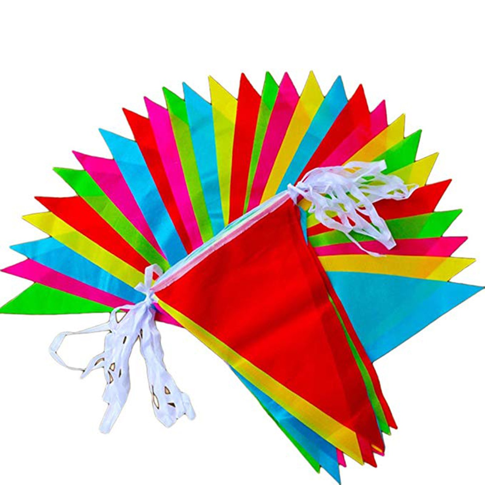 JZK 80 Metros Bunting Partido Colores triángulo Banner Bandera Cuerda Colgando decoración para Boda cumpleaños celebracion Fiesta Bienvenida Navidad víspera Escuela jardín Accesorios Decoraciones 