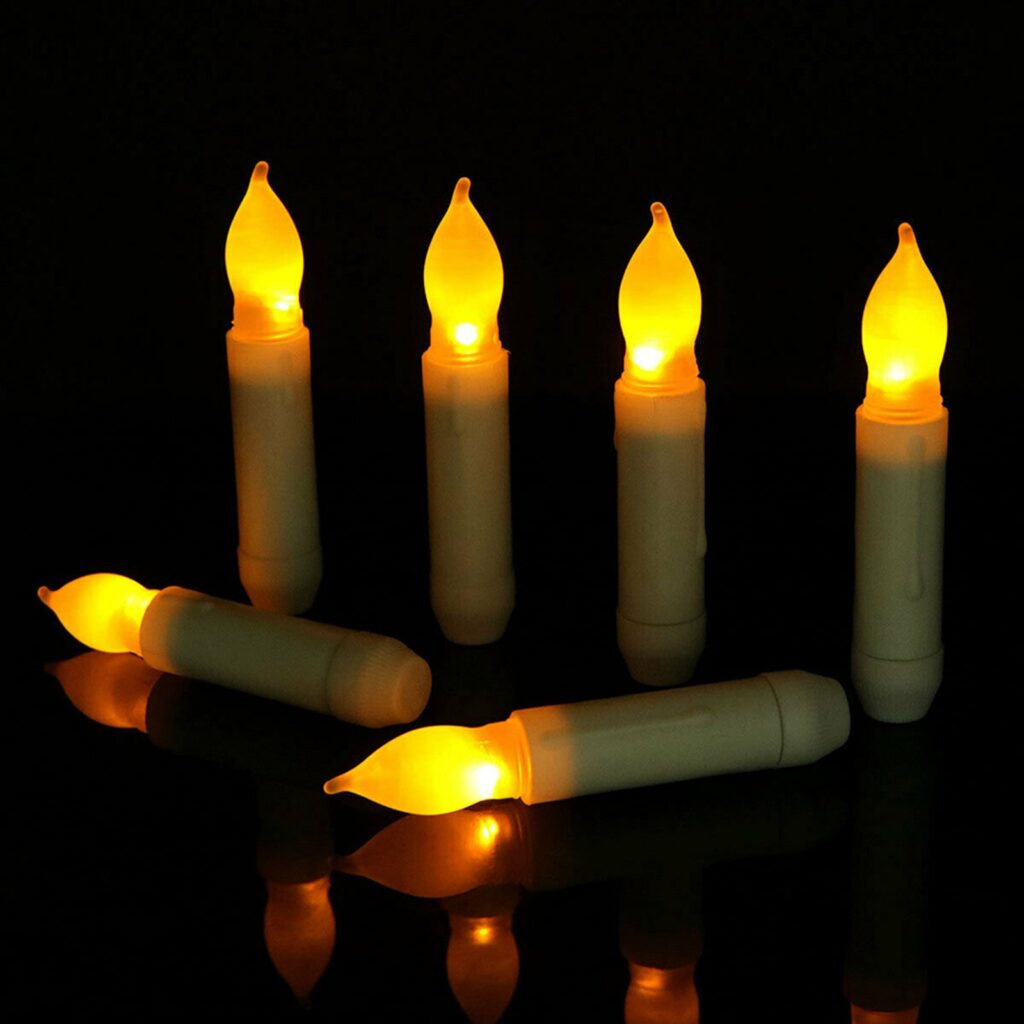 UP36X LED Flameless Candle Taper Flickering Battery Operated Candles 16