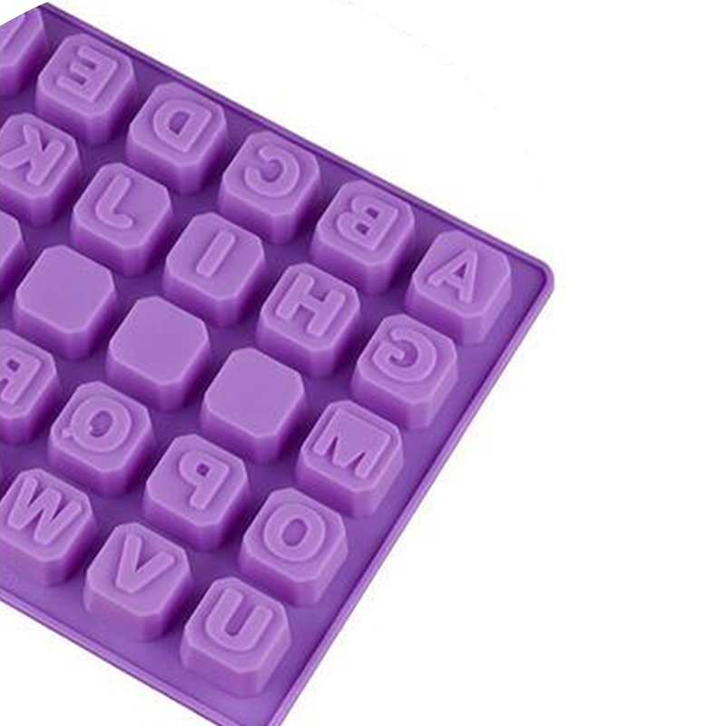 Wocuz 26 Large Letters Silicone Mold Alphabet Crayon Mold Chocolate Mold Biscuit Ice Cube Tray with 12 Sets of Present Packages for DIY Name Letter