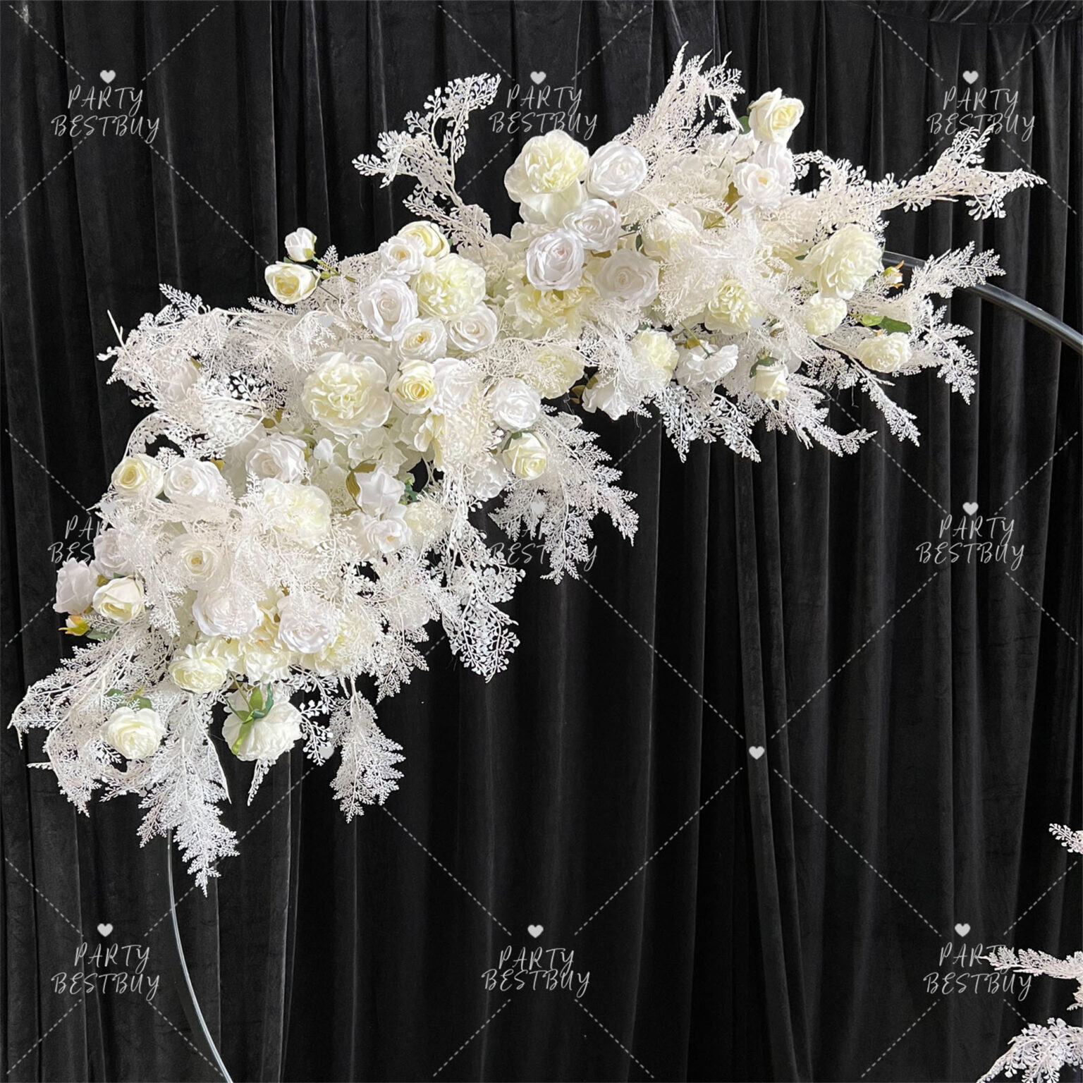 150cm Artificial White Flower Runner Arrangement Panel Wall flowers