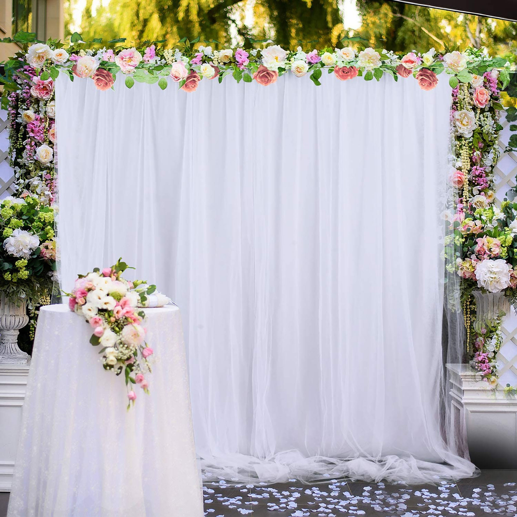 3x3M White Polyster Curtain Backrop Wedding Party Propss Decoration ...