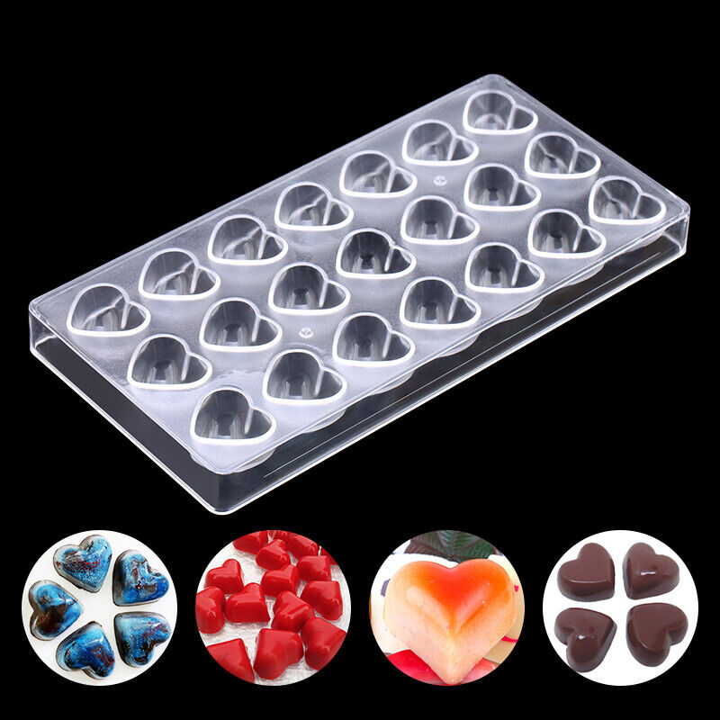 2 Pack Mini-Size Silicone Gummy Candy Chocolate Molds Jello Fondant Small  Hearts