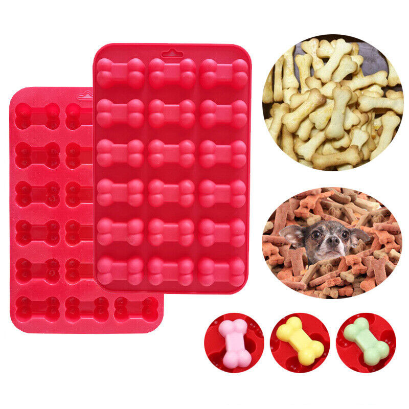 Puppy Bone Silicone Baking Pan Mold Ice Tray Dog Treat Cookie Non Stick  Mould