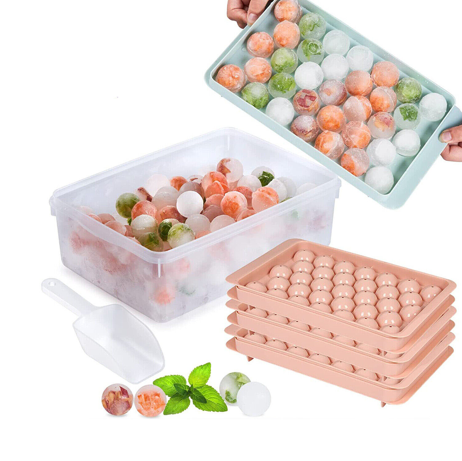 1pc Large Creative Ice Mold With Lid (33 Grids), Can Make Round Ice Balls  And Ice Cubes, Easy To Release