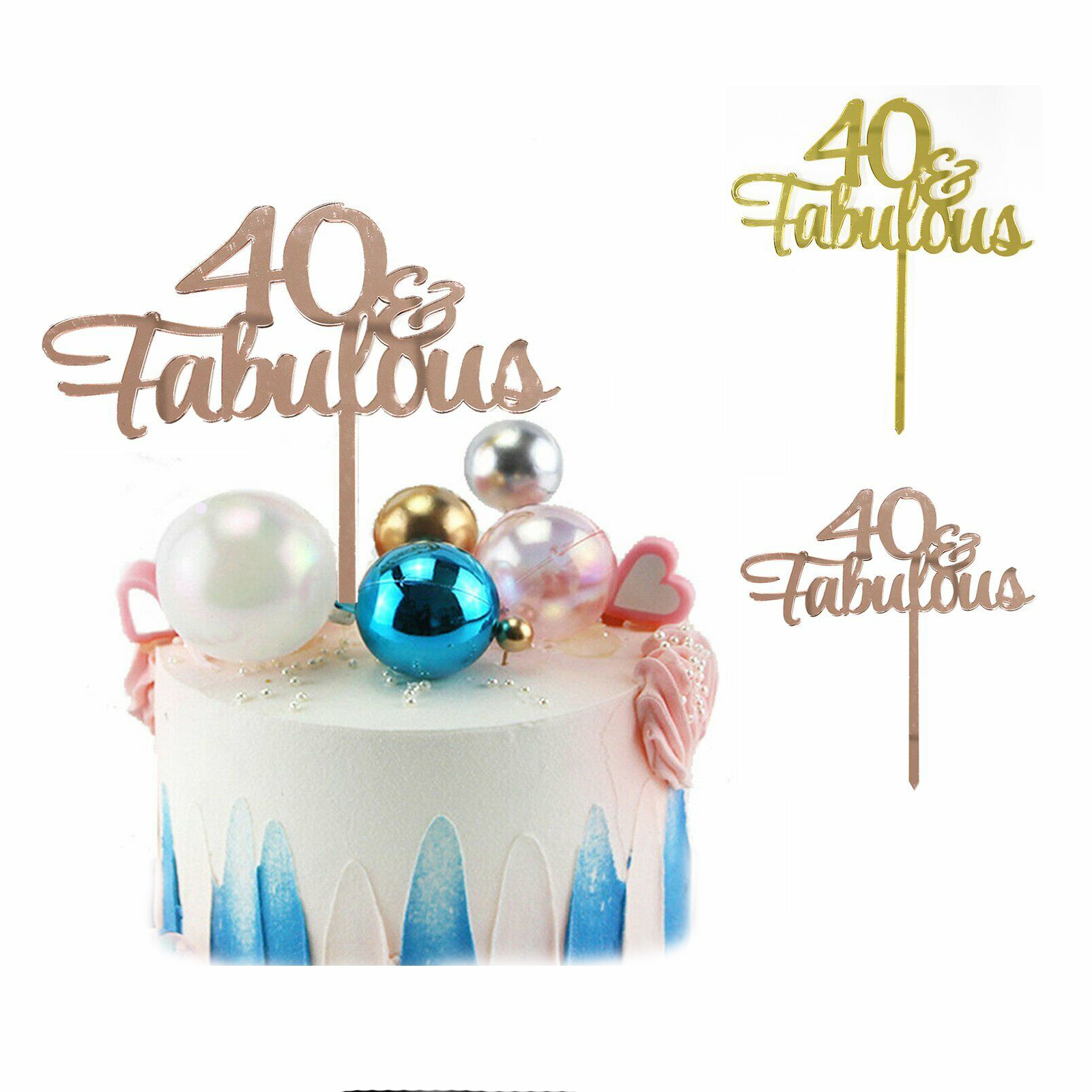 Forty 40th Fabulous Birthday Acrylic Cake Topper Mirror Rose Gold forty-40th-fabulous-birthday-acrylic-cake-topper-mirror-rose-gold