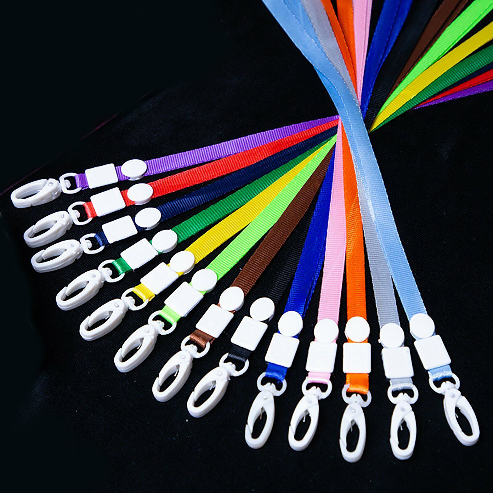 20x Lanyard ID Multi Colour Badge Card Key Holder Ring Case Pocket Neck