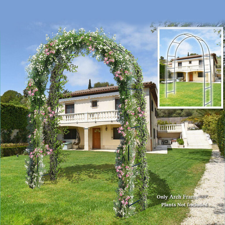 Heavy Duty Metal Garden Arch Trellis Arbour Outdoor Rose Climbing ...
