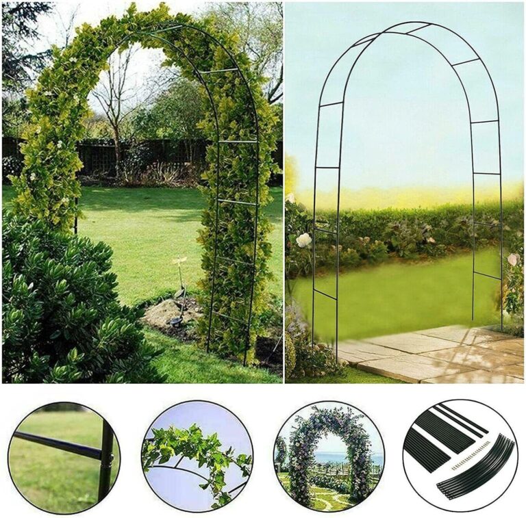 Heavy Duty Metal Garden Arch Trellis Arbour Outdoor Rose Climbing ...