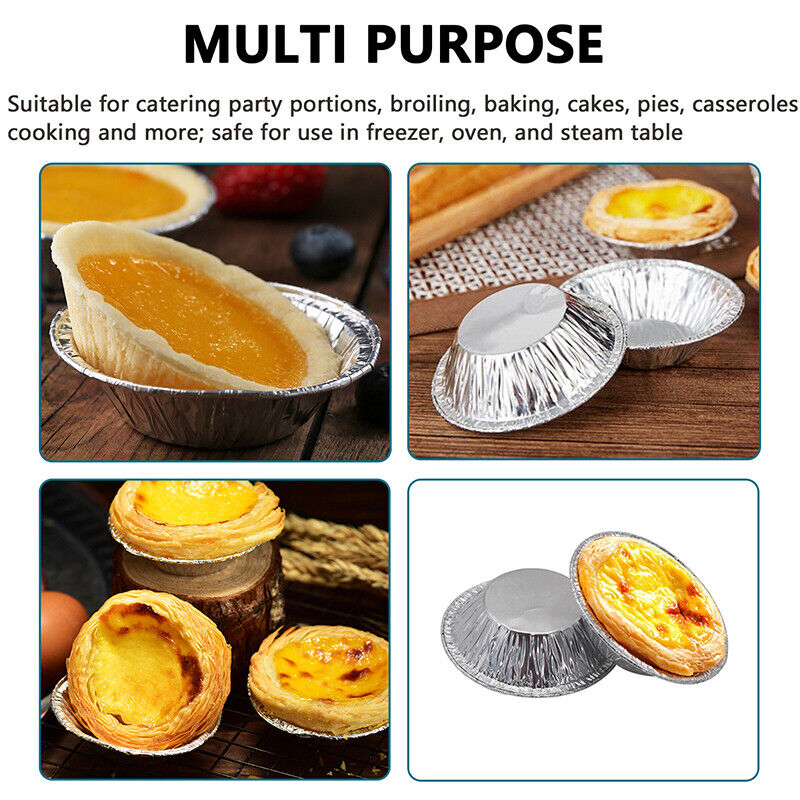 Round Aluminium Foil Tray Disposable Catering Baking Cake Pie Tarts  Container Au